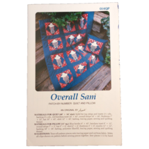 Overall Sam Quilt Sewing Pattern Annies Attic Patch-By-Number 40&quot;x54&quot; Pillow VTG - £7.70 GBP