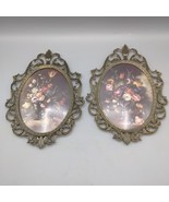 Pair Metal Wall Decor Italian Made In ITALY Bubble Glass Old Gold Finish... - $54.09 CAD