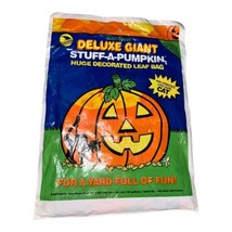 Vtg 1992 Sun Hill Halloween Deluxe Giant Stuff A Pumpkin Leaf Bag 140 Ga... - $10.95 CAD
