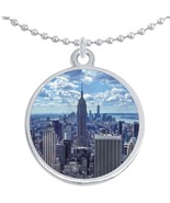 Empire State Building Round Pendant Necklace Beautiful Fashion Jewelry - £8.62 GBP