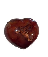 CARNELIAN Agate Heart Gemstone Polished Natural Stone Madagascar Brokenh... - $25.74