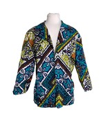 Chicos Womens Jacket Blazer Size 3 Large Mulitcolor Abstract Print Light... - $28.71