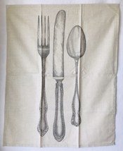 Fork Knife Spoon Tea Towel by Cake Vintage Table &amp; Home Cotton / Hemp USA - £15.42 GBP