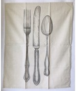 Fork Knife Spoon Tea Towel by Cake Vintage Table &amp; Home Cotton / Hemp USA - £15.20 GBP