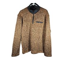 Eddie Bauer Men&#39;s Snap Button Chest1/4 Zip Sweater Fleece Pullover Rust ... - $396.78 MXN