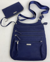 Baggallini Navy Blue Around Town Crossbody Bag Rfid Blocking W Phone Wristlet - £34.02 GBP