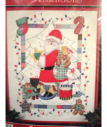 Christmas Traditions Patchwork Santa Cross Stitch Kit 1960 NEW 11x14 Fin... - £7.44 GBP
