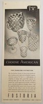 1950 Print Ad Fostoria Handmade Glass Bowls, Glasses, Pitchers Moundsvil... - $11.68