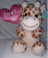 Hugme Giraffe with Love You &quot;Balloon&quot; 10&quot; Plush NWT - $15.35