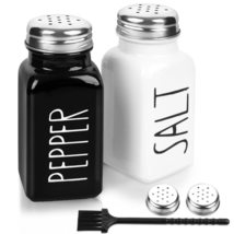2 Pack Salt and Pepper Shakers Set, Glass Shaker with Stainless Steel Lid, Moder - £9.47 GBP