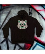BAWS Logo Pullover Black Hoodie Size 2XL Gray and Green Panda Face - £43.24 GBP
