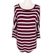 Mix by 41Hawthorn Sweater Medium Maroon White Stripes Super Soft - $29.00