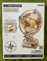 ROKR LUMINOUS GLOBE DIY 3D WOODEN PUZZLE ASSEMBLY LED LIGHT ST003 - $28.71