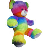 Build-A-Bear Workshop Teddy Bear Plush Rainbow Tie-Dye Neon Sparkle 16&quot; - $5.94