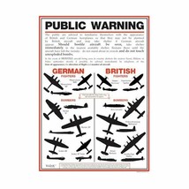 World War 2 Public Warning Aircraft Identification Poster - A3  - $17.00