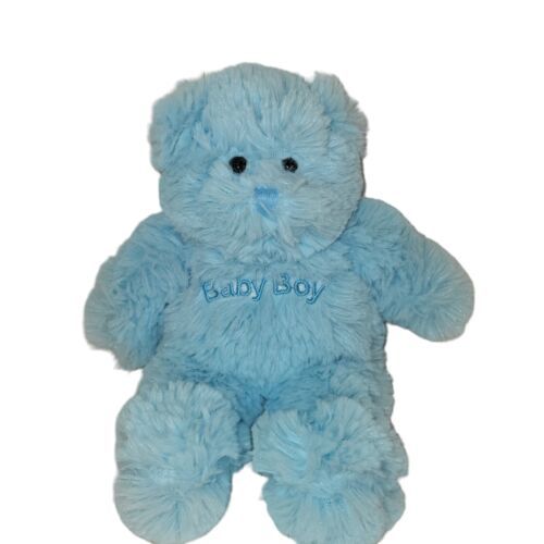Plushland Plush Blue Baby Boy Teddy Bear 2011 9" - $9.53