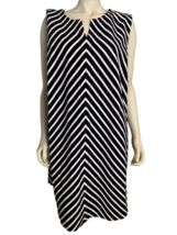 Talbots Plus Petites Blue and White Striped V Neck Sleeveless Knit Dress Sz 3Xp - £29.87 GBP