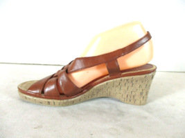 Aerosoles Brown Open Toe Slingback Wedge Heels Sandal Shoe Women 8 1/2 M  (SW40) - £17.26 GBP