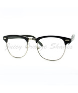 Clear Lens Eyeglasses Club Keyhole Half Horn Rimmed Frame - €18,44 EUR