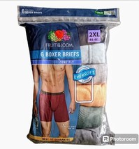 New 6 Pk FRUIT OF LOOM 2 XL BOXER BRIEFS Breathable Ever Soft Tag Free C... - $18.32