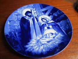 Avon Blue 1991 Sacred Family Christmas Plate , NIB[am6] - $28.71