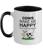 Cow Coffee Mug, Cows Make Me Happy, Funny Vegan Gift For Cow Lovers - $19.79