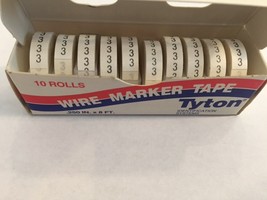 10 pack 26-64103 wmt #3 wire marker tape Hellermann Tyton 0.25 inch x 8 ... - $37.00