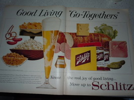 Vintage Schlitz Beer Double Page Print Magazine Advertisement 1960 - $8.99