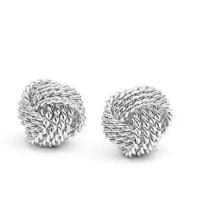 Sterling Silver Plated Love Knot Stud Earrings - £20.09 GBP