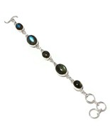 Blue Fire Labradorite Oval Natural Gemstone 925 Silver Overlay Handmade ... - $23.18 CAD