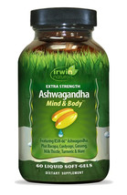 Ashwagandha Mind &amp; Body Extra Strength Irwin Naturals 60 Liquid SoftGels... - $14.95