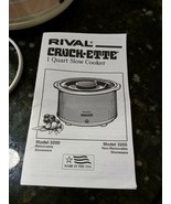 Vtg Rival Crock-Ette Crock Pot 1 Qt Pink Flowers w Removable Insert 1980... - $47.84