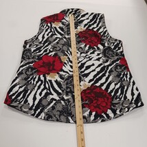 Casual Identity RN#45749 Women's Floral Multicolor & Black Reversible Vest Large image 8