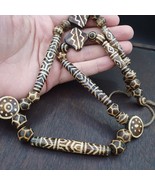 RARA collana molto vecchia PUMTEK BEADS legno di palma grandi modelli co... - €357,66 EUR
