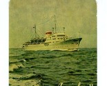 Motor Ship LITVA Luggage Tag USSR Black Sea Steamship Line 1950&#39;s Russia - $15.88