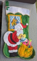 HTF FINISHED Vintage 1970'S Bucilla  Night Before Christmas Stocking Completed - $79.00