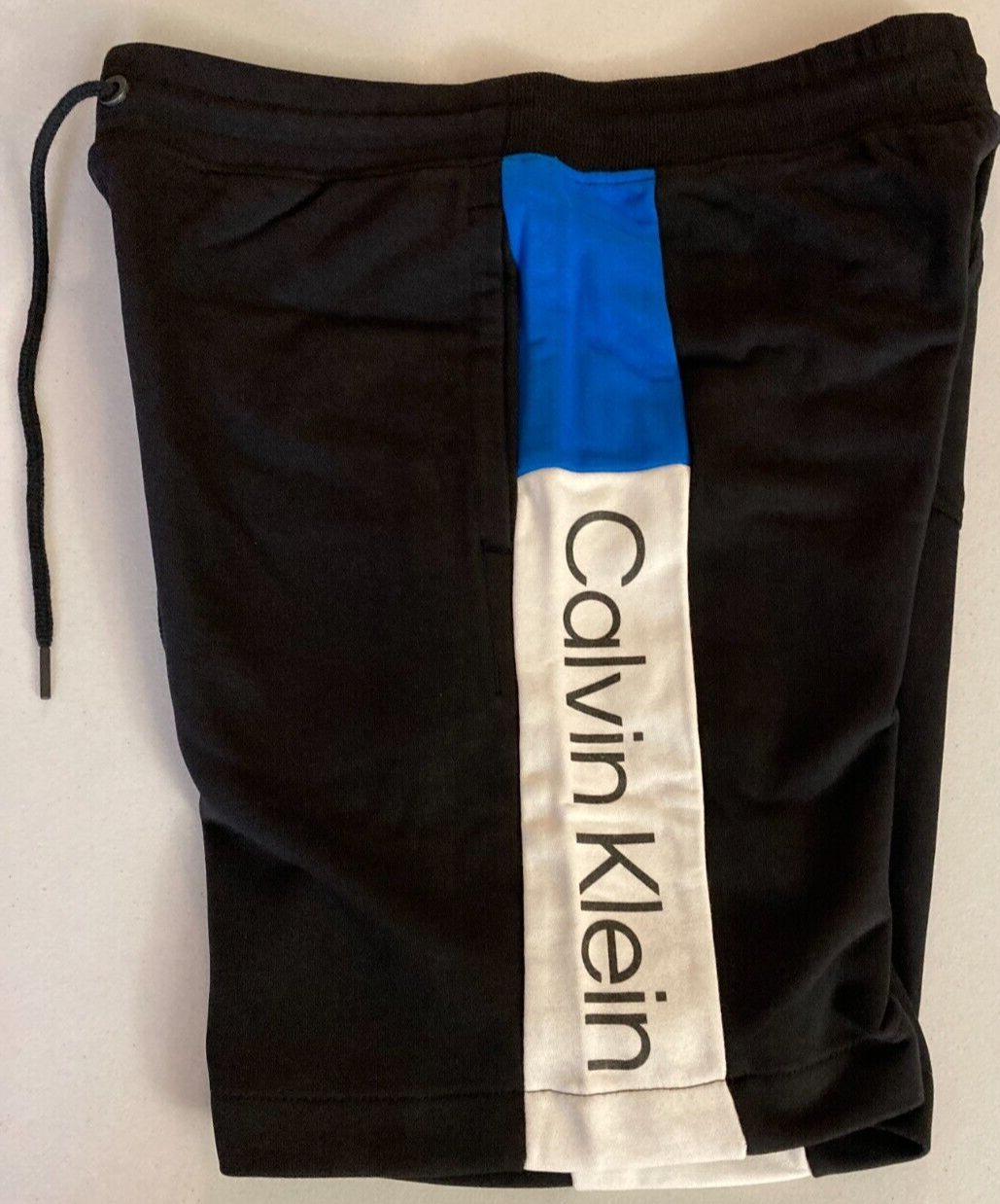Calvin Klein Men's Colorblocked Logo-Print Shorts in Black Beauty-Size Medium