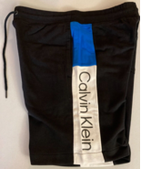 Calvin Klein Men&#39;s Colorblocked Logo-Print Shorts in Black Beauty-Size M... - $29.99