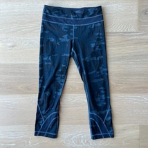 Lululemon Run Inspire Crop II Leggings Heathered Texture Lotus Camo Blue sz 4 - £46.96 GBP