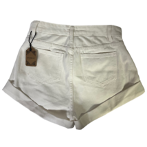 ZLSLZ Womens Jean Shorts White Cuffed High Rise Pockets Denim Casual M New - £14.83 GBP