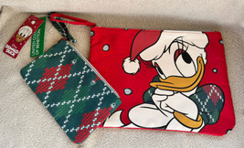 Benetton Disney Daisy Duck Christmas Clutch Bag &amp; 2nd Change Makeup Pouch NWT - £47.94 GBP