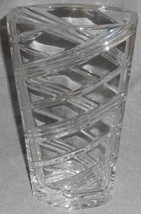 Royal Doulton LEAD CRYSTAL Swing Pattern 9 5/8&quot; Vase GREAT SHAPE and DES... - $69.29