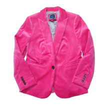 NWT J.Crew Parke Blazer in Bright Begonia Pink Cotton Velvet Jacket 6P - £127.60 GBP