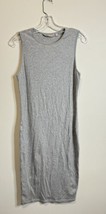 Athleta Dress Womens Small Sunstream Midi Solid Grey Sleeveless Ribbed H... - $24.74