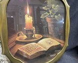 VTG Home Interiors Signed JRoss Framed Candle Bible Fruit of the Spirit ... - $31.68