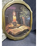 VTG Home Interiors Signed JRoss Framed Candle Bible Fruit of the Spirit ... - £24.92 GBP