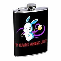 Late Rabbit Hip Flask Stainless Steel 8 Oz Silver Drinking Whiskey Spirits Em1 - £7.93 GBP