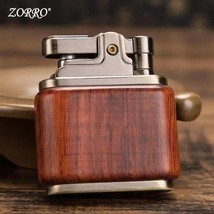 ZORRO Retro Kerosene Lighter Oil Gasoline Wood Metal Lighter Grinding Wheel - £17.11 GBP