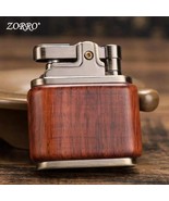 ZORRO Retro Kerosene Lighter Oil Gasoline Wood Metal Lighter Grinding Wheel - £17.04 GBP