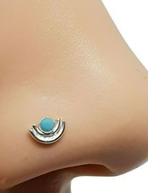 Nose Stud Silver Goddess Symbol Turquoise Boho  22g (0.6mm)  Ball End Princess - £9.43 GBP